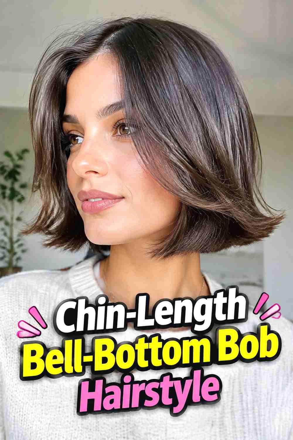 4. Chin Length Bell Bottom Bob Hairstyle