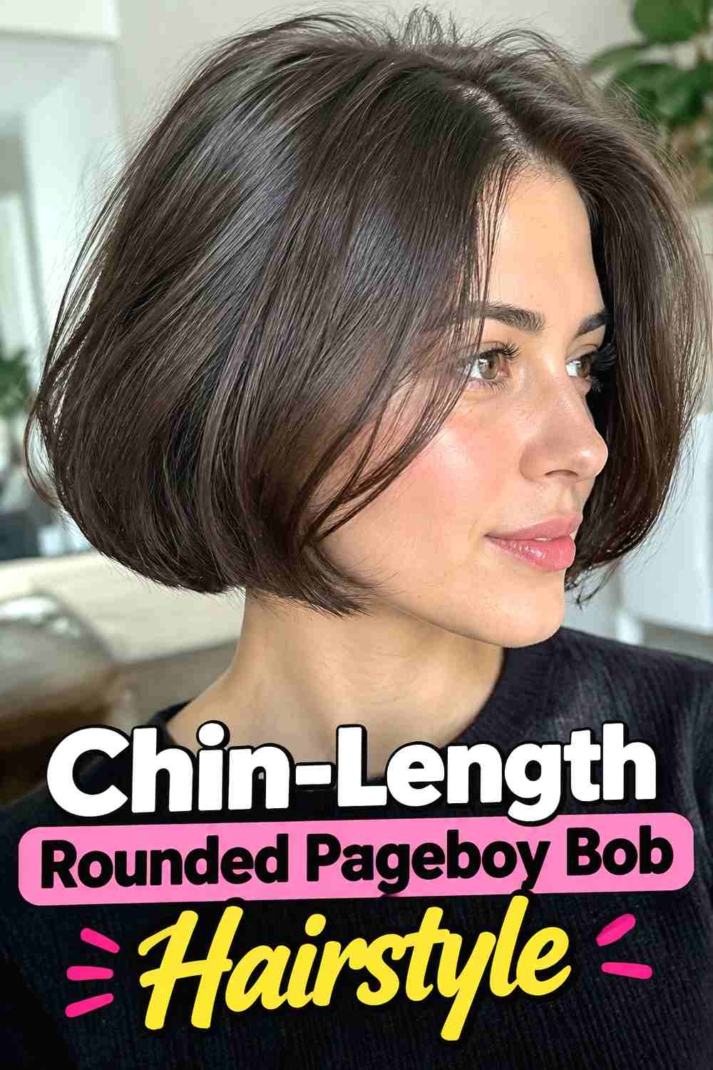 5. Chin Length Rounded Pageboy Bob Hairstyle