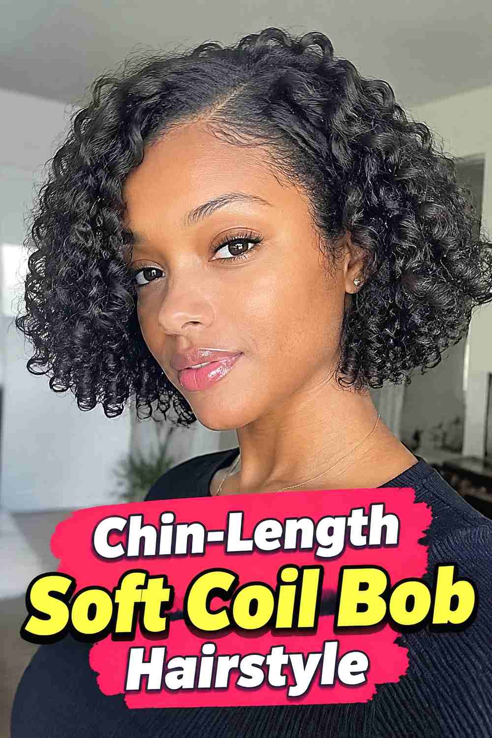 6. Chin Length Soft Coil Bob Hairstyle