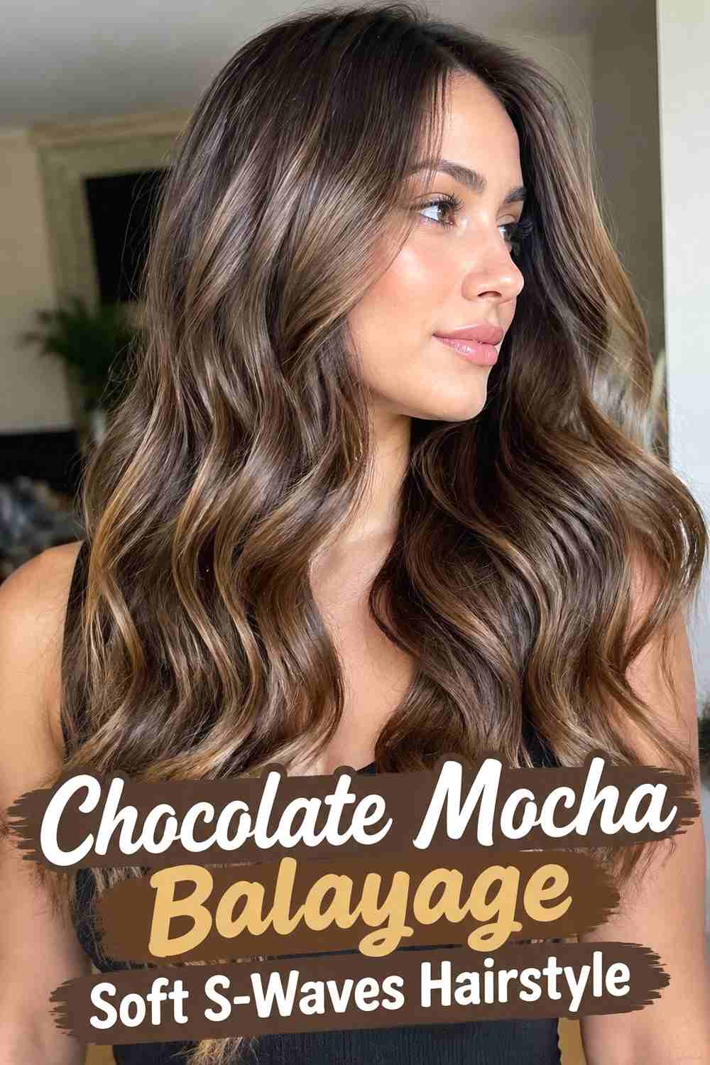 10. Chocolate Mocha Balayage Soft S Waves Hairstyle