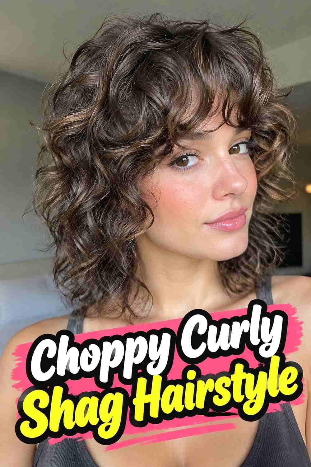 10. Choppy Curly Shag Hairstyle