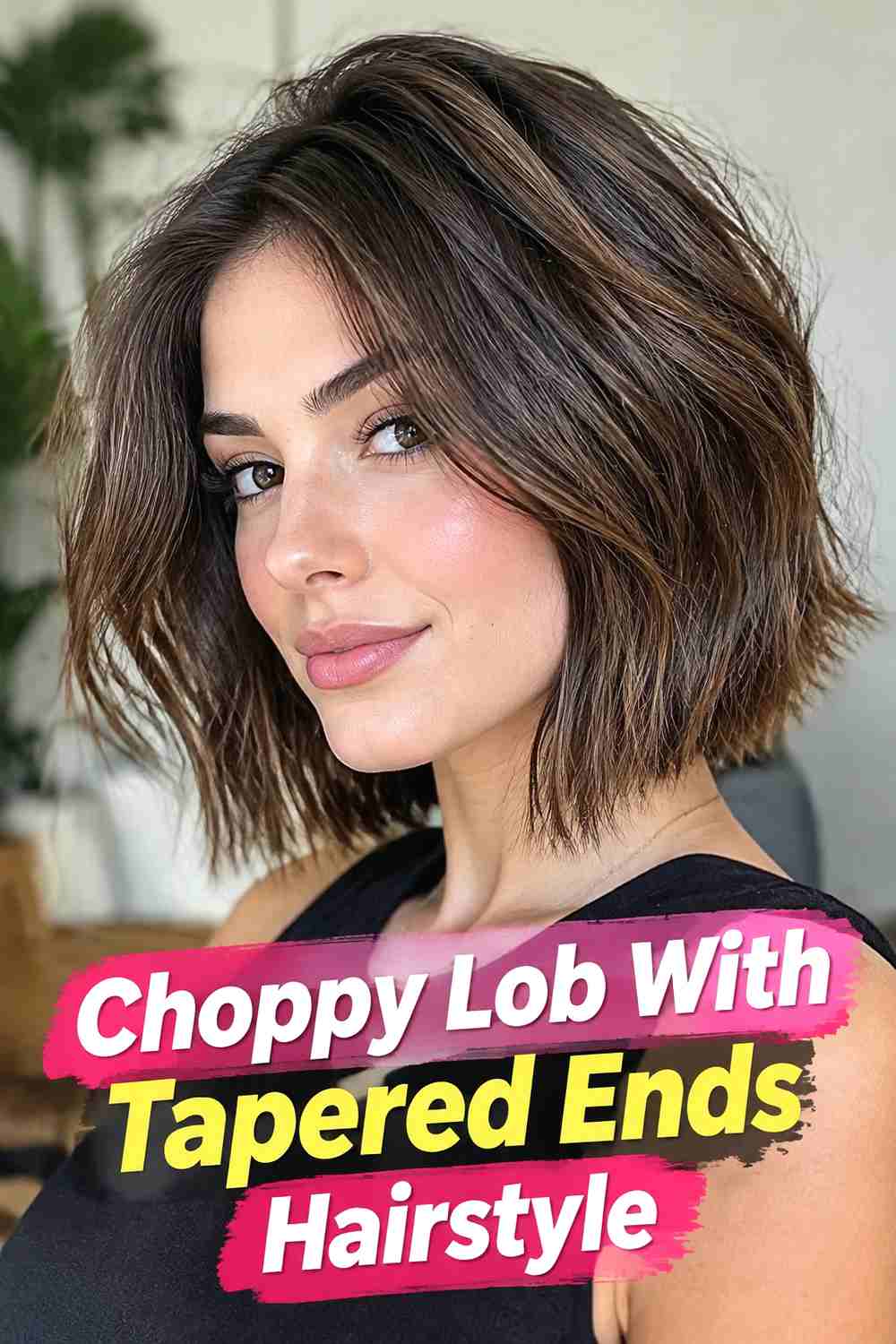 11. Choppy Lob With Tapered Ends Hairstyle