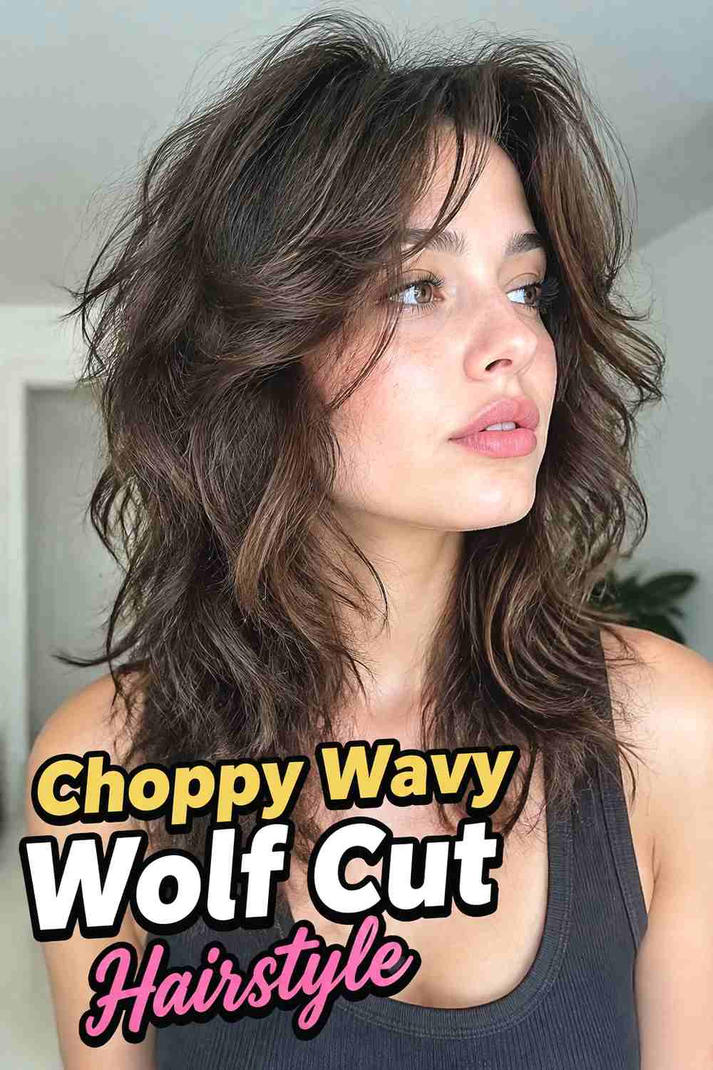 5. Choppy Wavy Wolf Cut Hairstyle