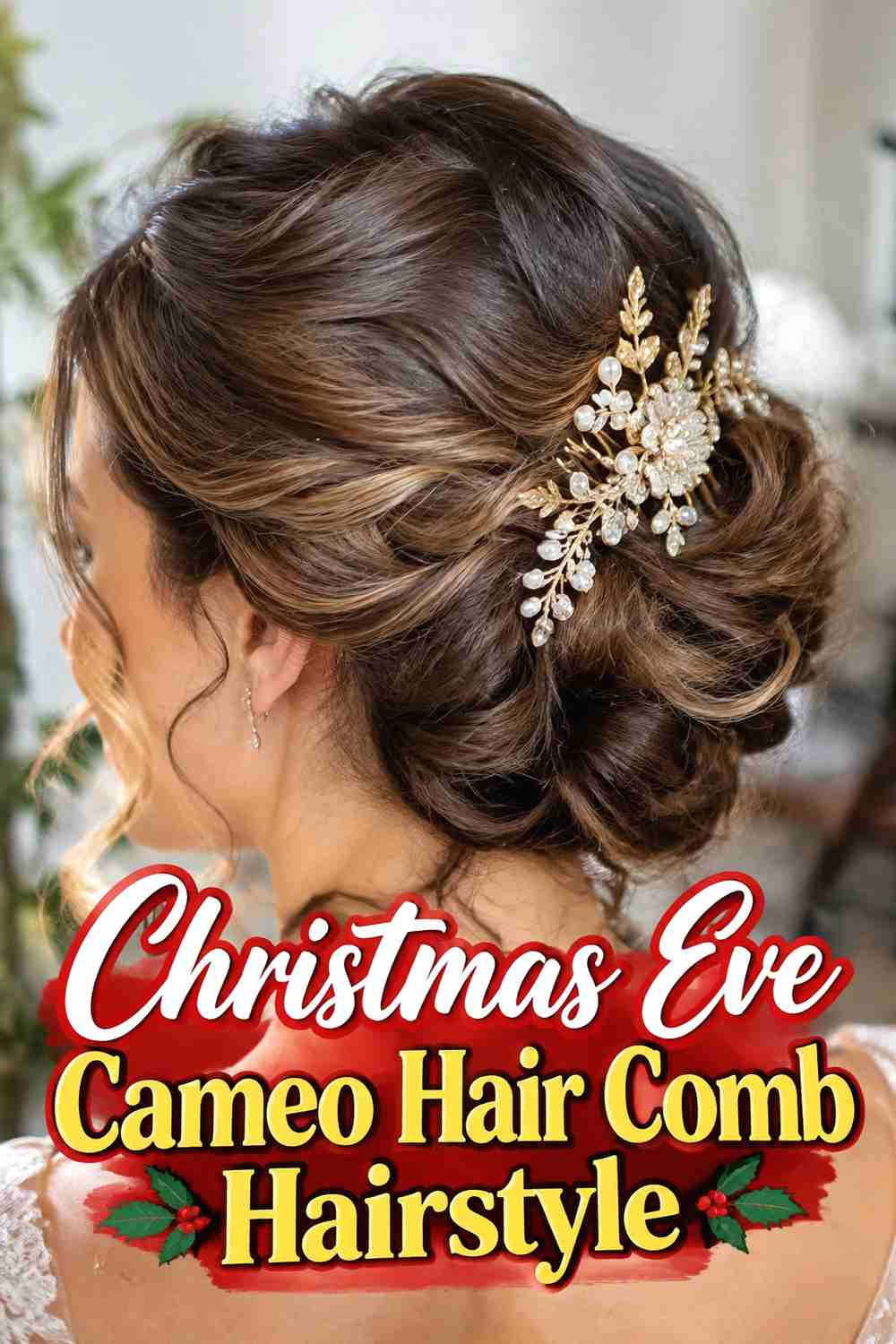 13. Christmas Eve Cameo Hair Comb Hairstyle