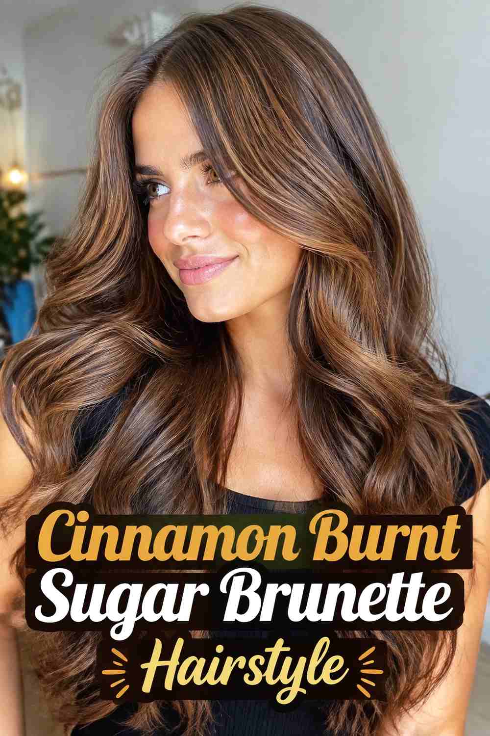 12. Cinnamon Burnt Sugar Brunette Hairstyle