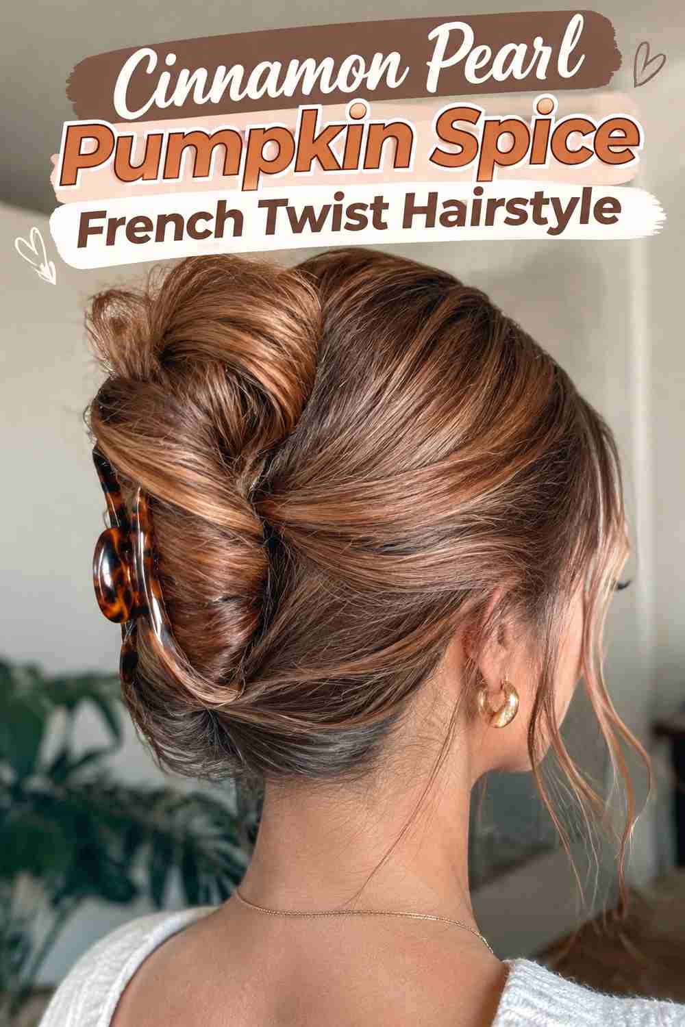 7. Cinnamon Pearl Pumpkin Spice French Twist Hairstyle