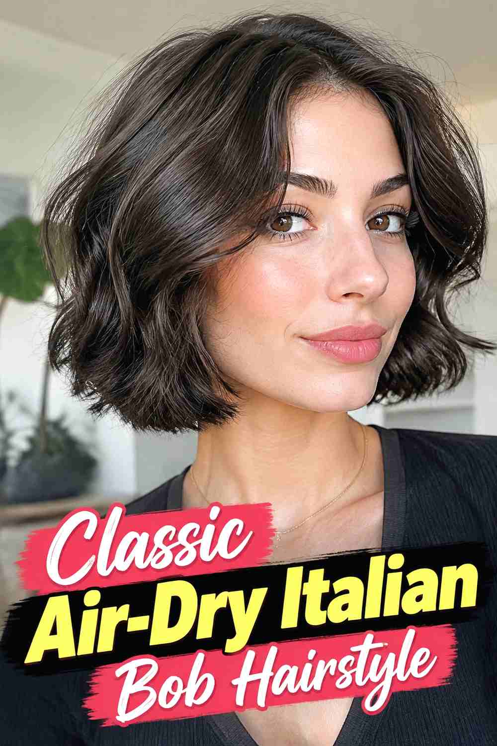1. Classic Air Dry Italian Bob Hairstyle