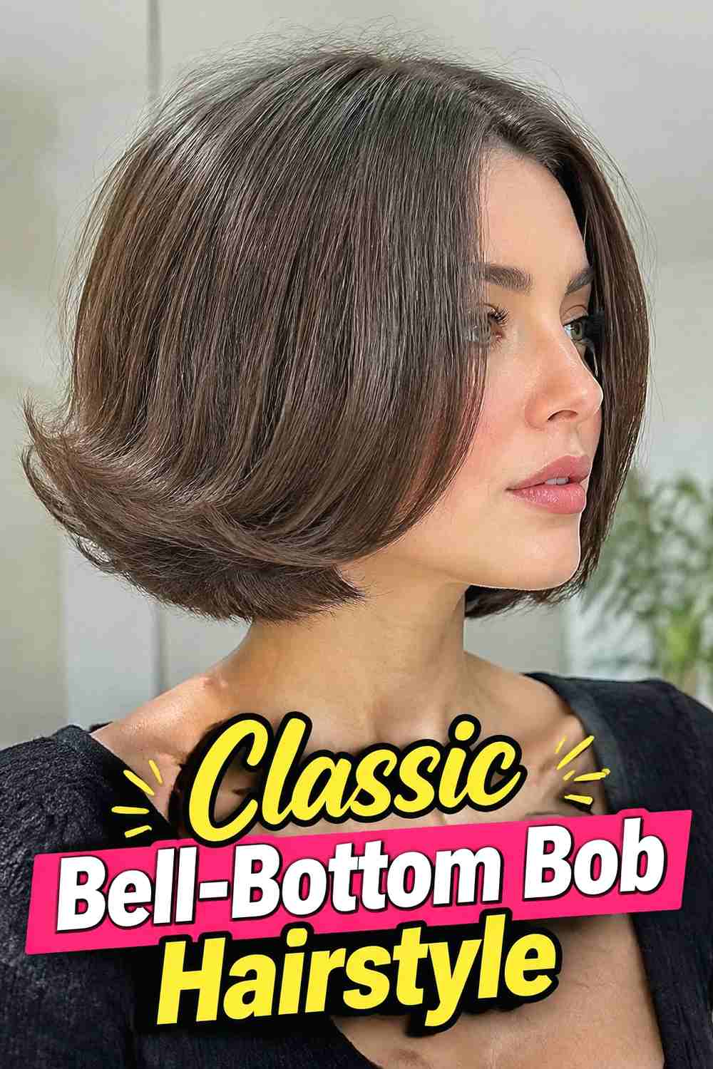 1. Classic Bell Bottom Bob Hairstyle