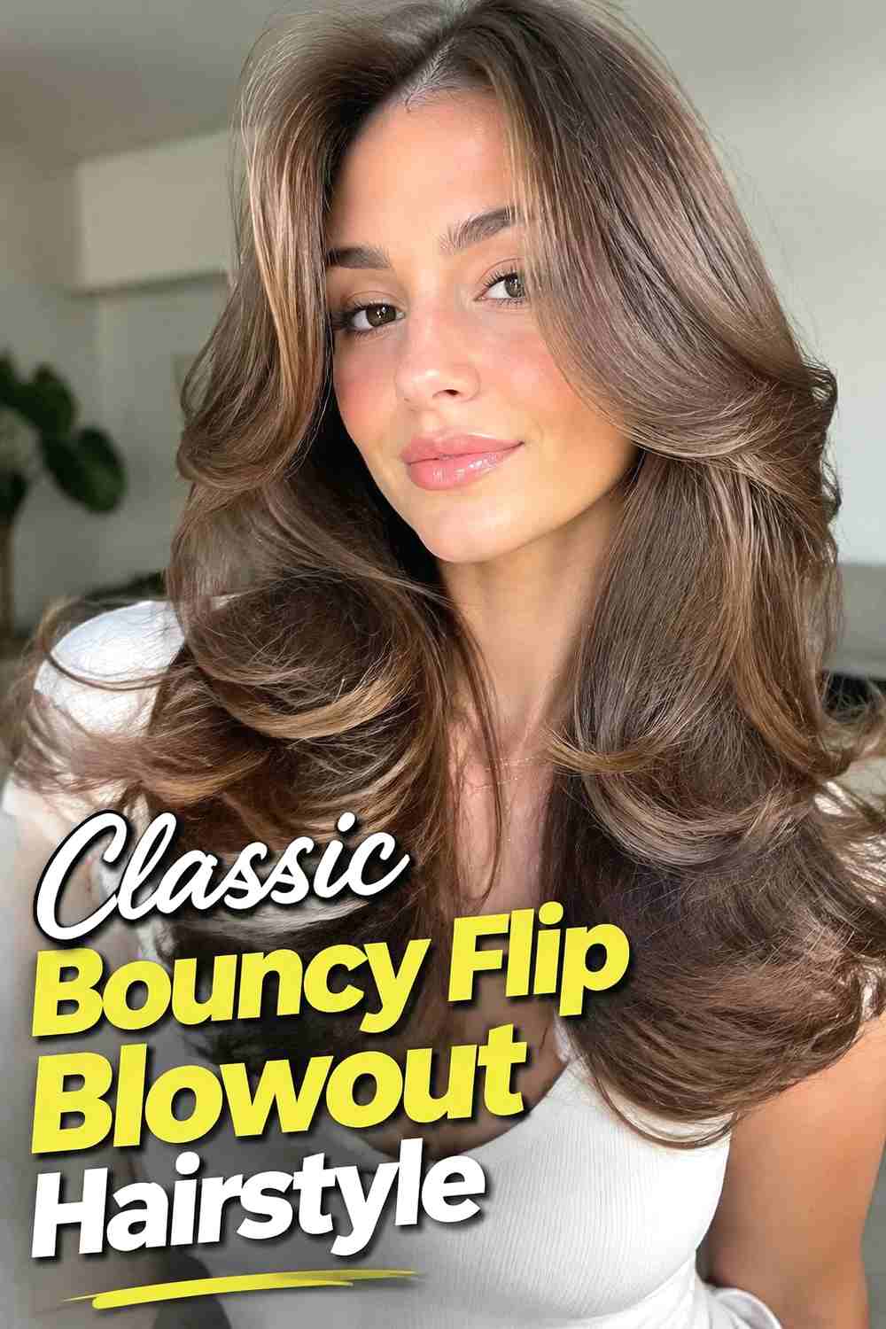 1. Classic Bouncy Flip Blowout Hairstyle