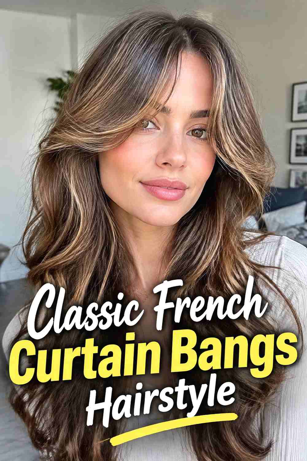 1. Classic French Curtain Bangs Hairstyle