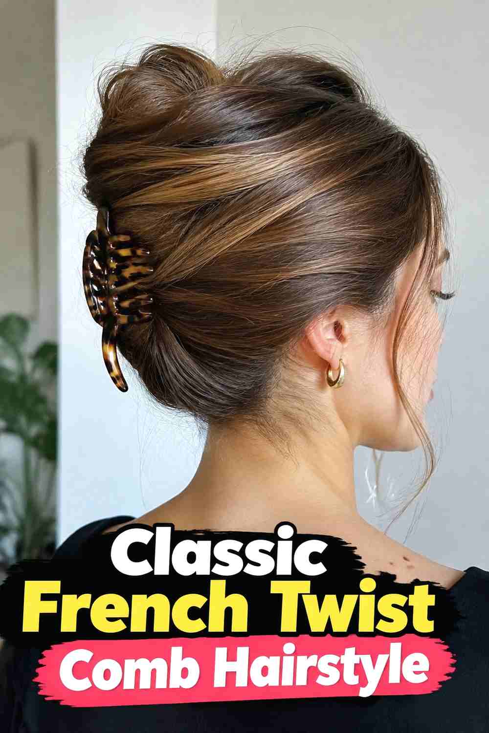 1. Classic French Twist Comb Hairstyle