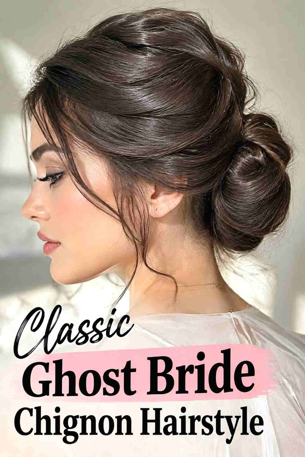 1. Classic Ghost Bride Chignon Hairstyle