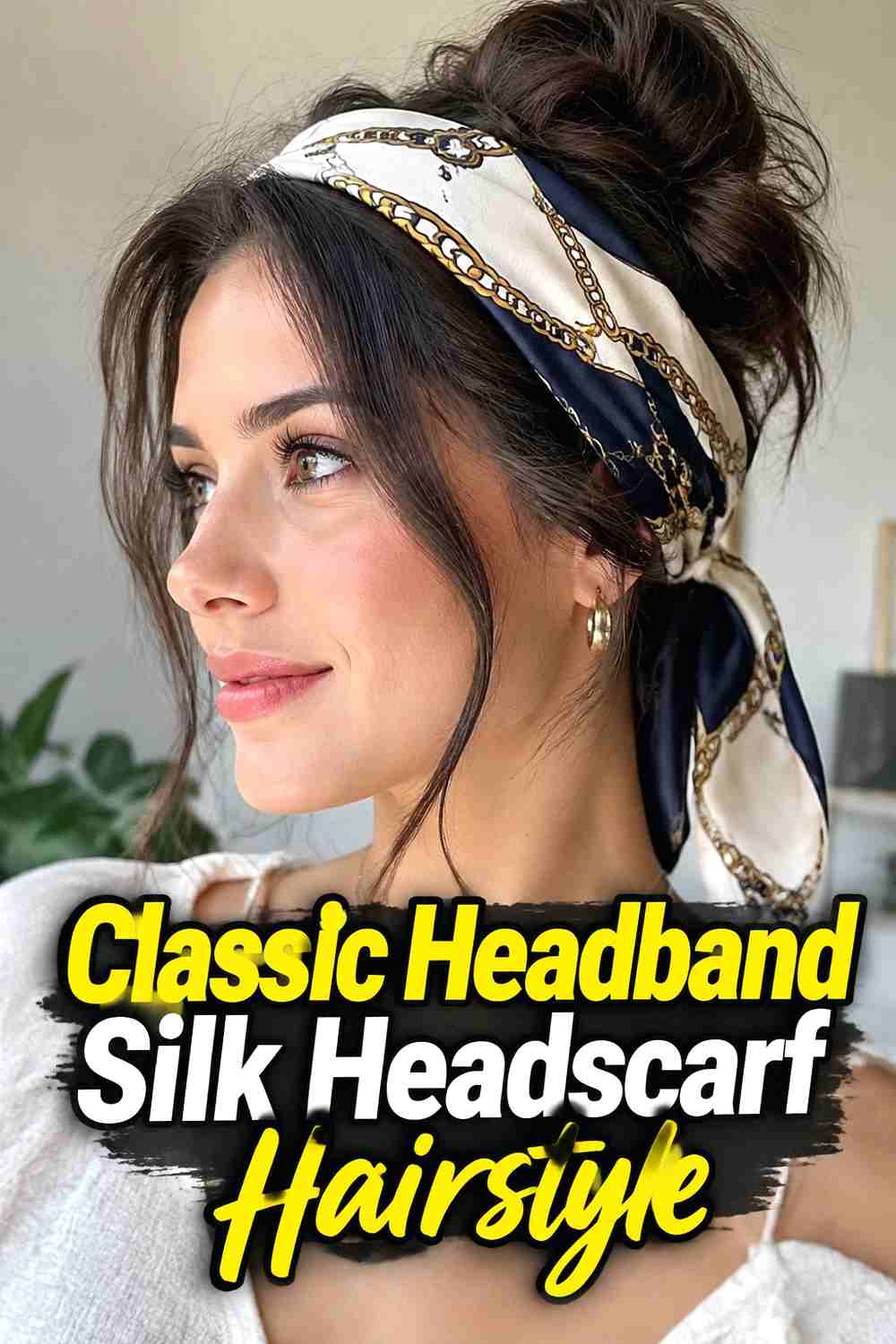 2. Classic Headband Silk Headscarf Hairstyle