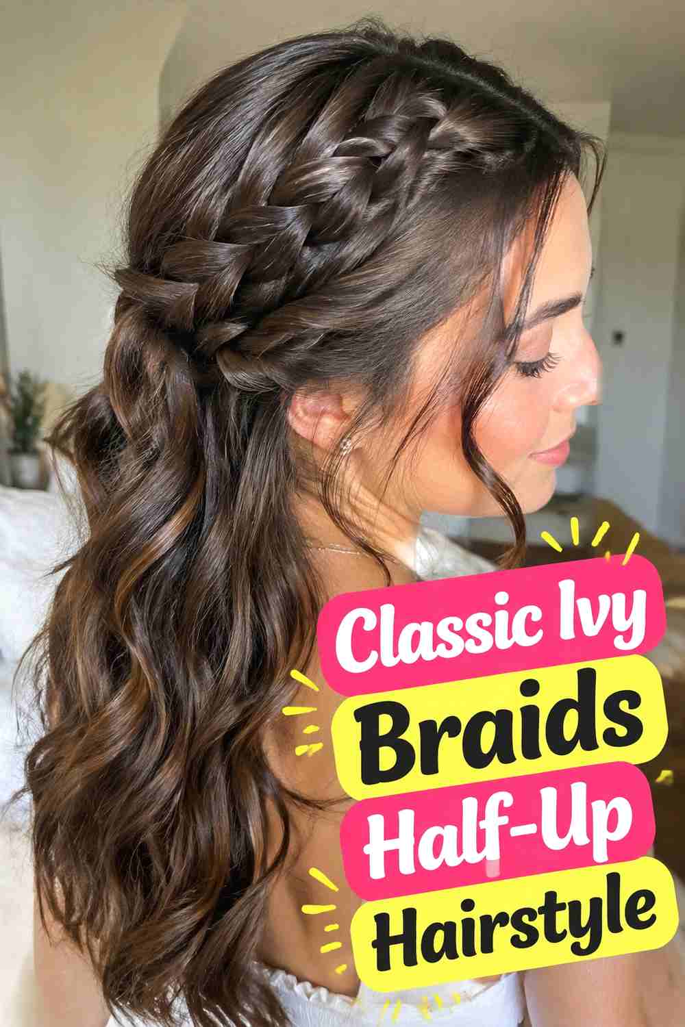 1. Classic Ivy Braids Half Up Hairstyle