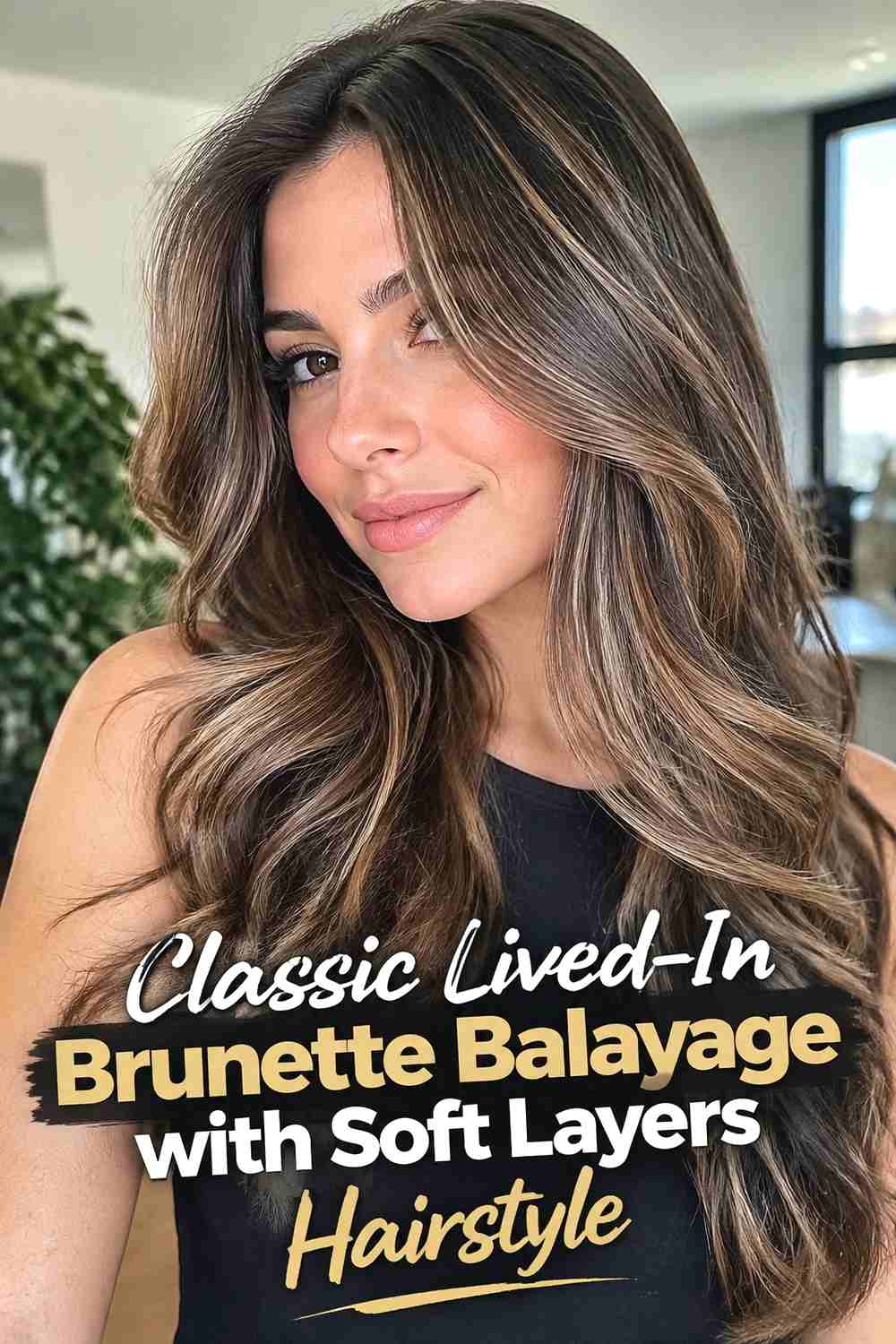 1. Classic Lived In Brunette Balayage With Soft Layers Hairstyle