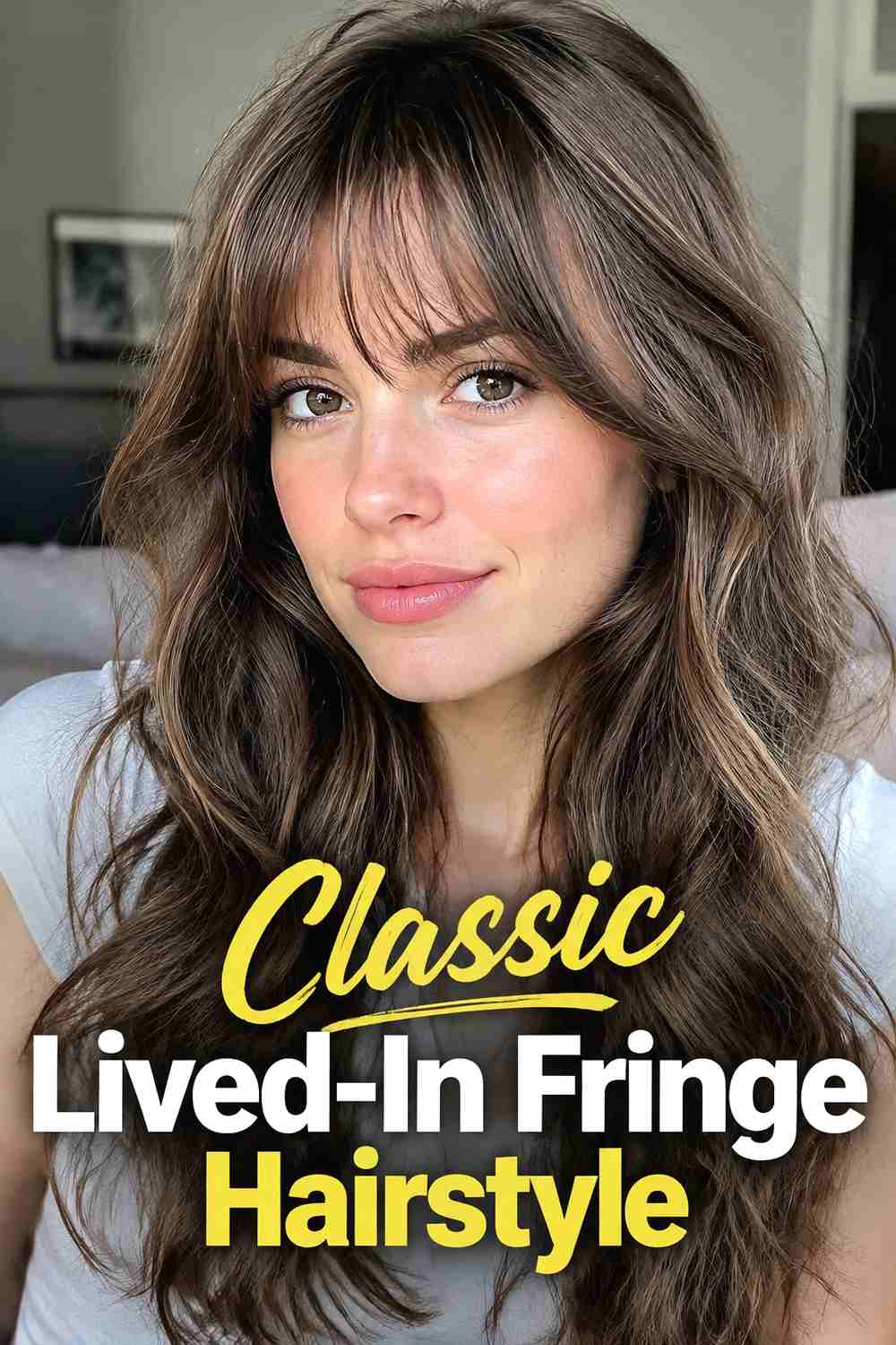 1. Classic Lived In Fringe Hairstyle