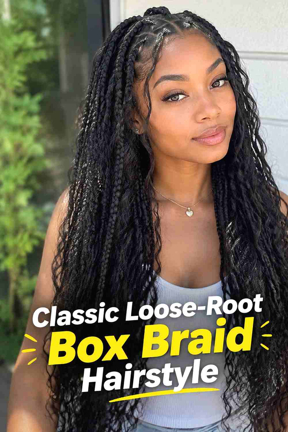 1. Classic Loose Root Box Braid Hairstyle