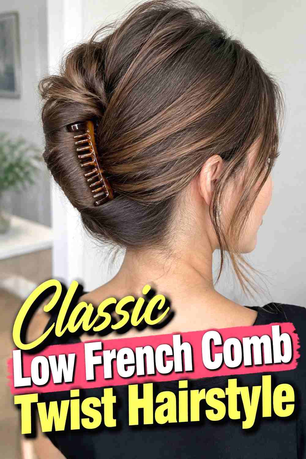 1. Classic Low French Comb Twist Hairstyle
