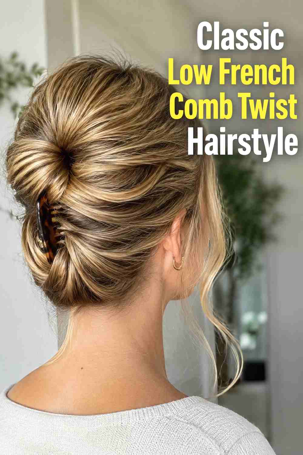 1. Classic Low French Comb Twist Hairstyle