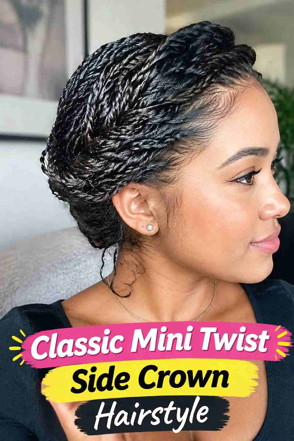 1. Classic Mini Twist Side Crown Hairstyle