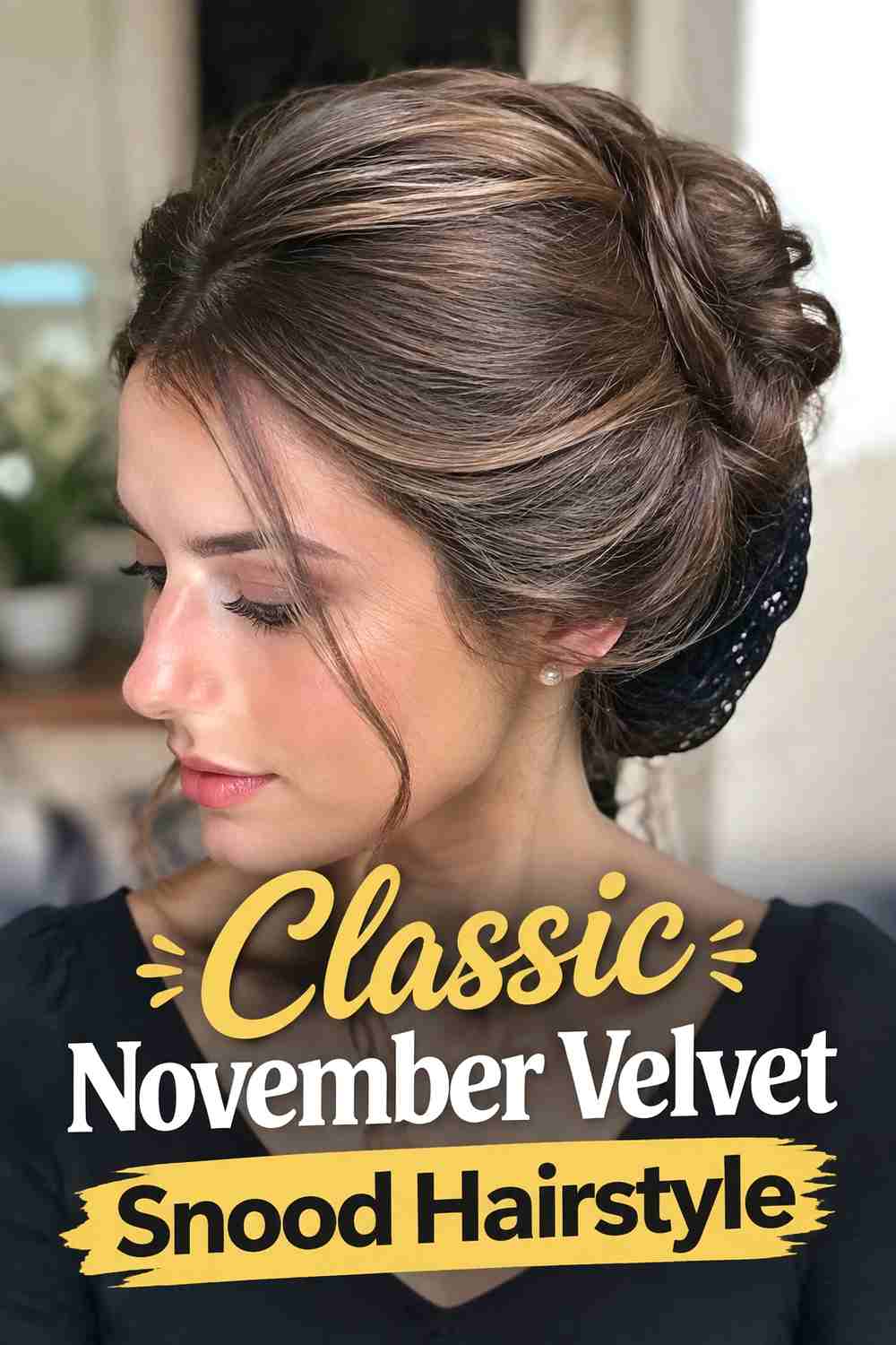 1. Classic November Velvet Snood Hairstyle