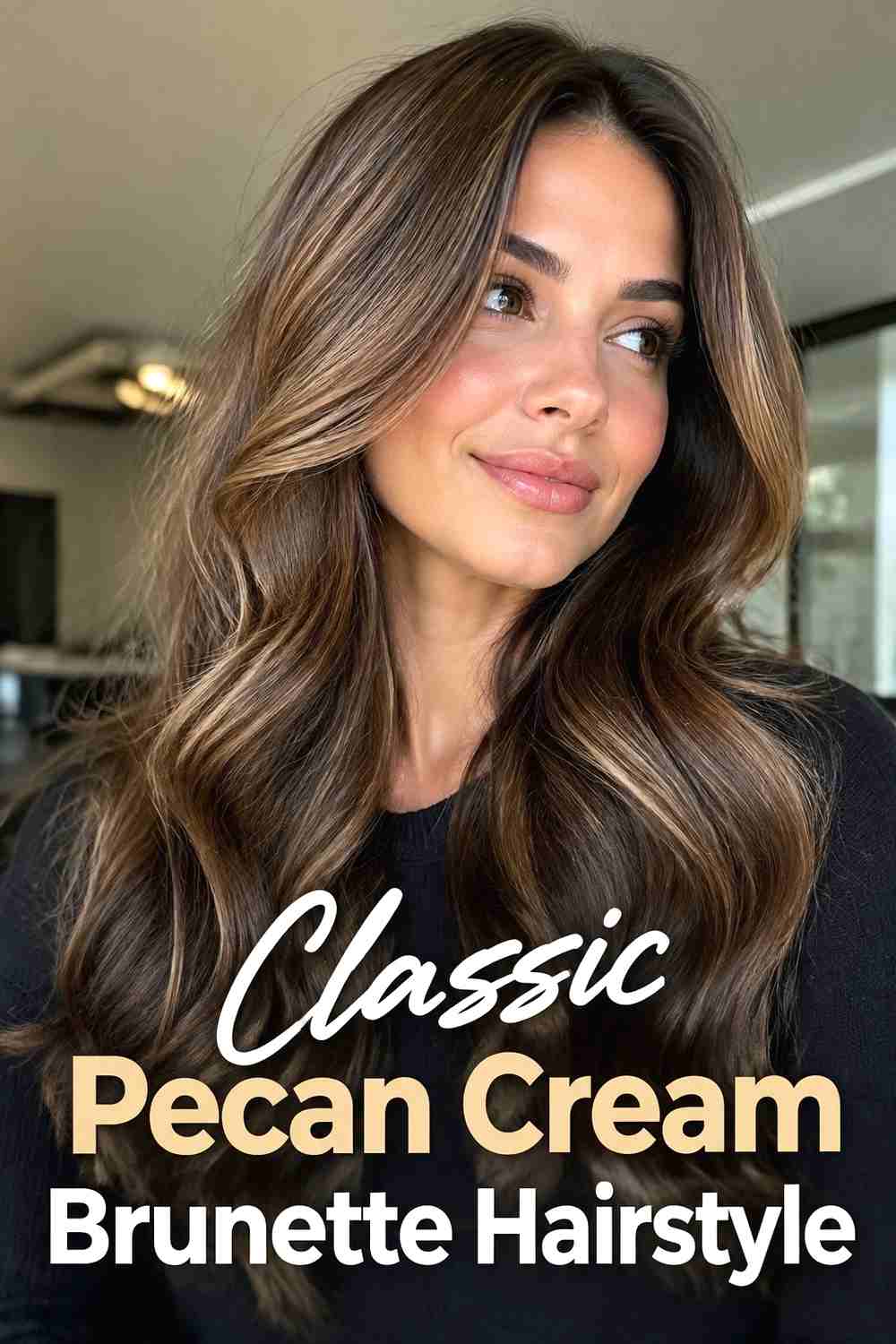 1. Classic Pecan Cream Brunette Hairstyle