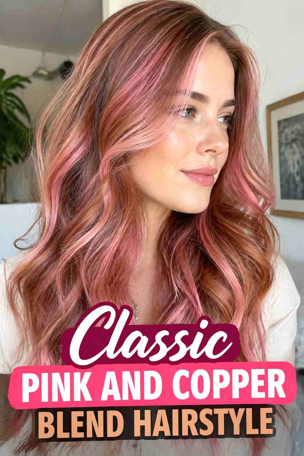 1. Classic Pink And Copper Blend Hairstyle