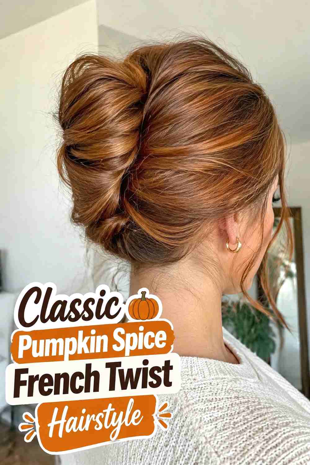 1. Classic Pumpkin Spice French Twist Hairstyle