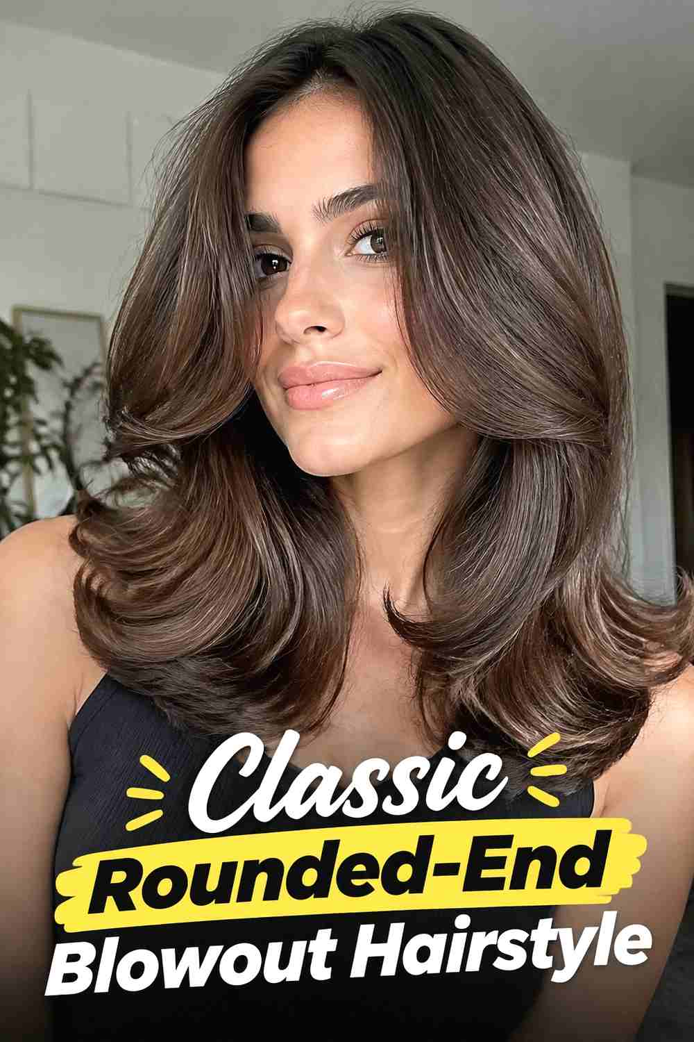 1. Classic Rounded End Blowout Hairstyle