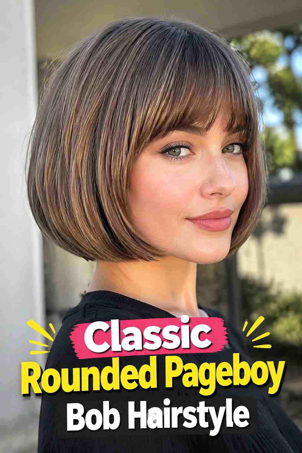 1. Classic Rounded Pageboy Bob Hairstyle
