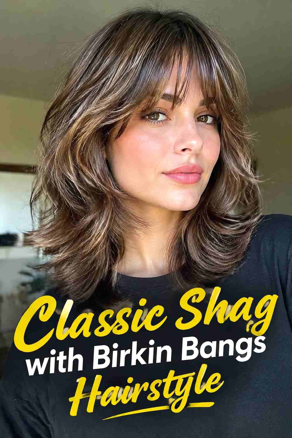 1. Classic Shag With Birkin Bangs Hairstyle