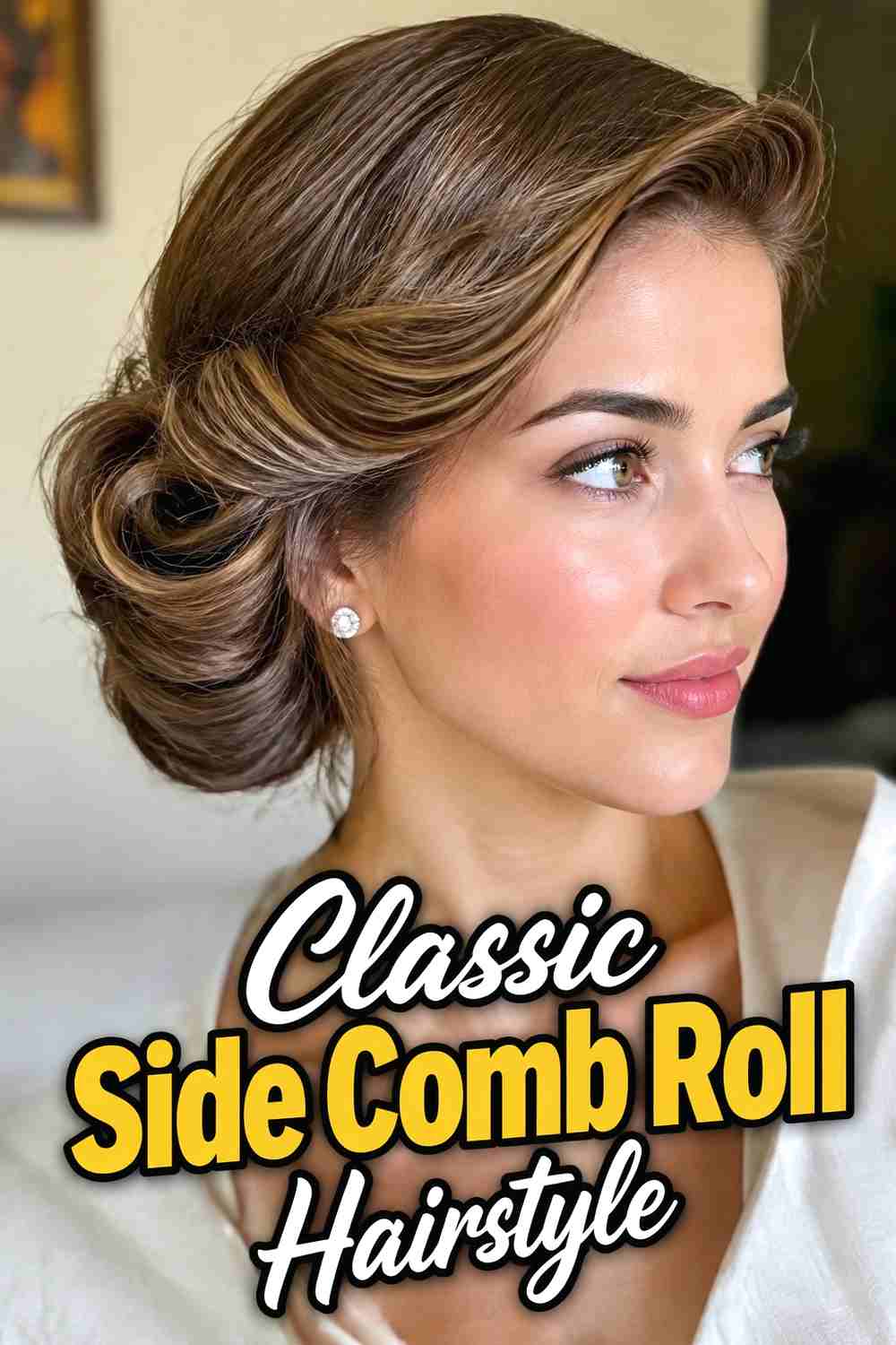 1. Classic Side Comb Roll Hairstyle