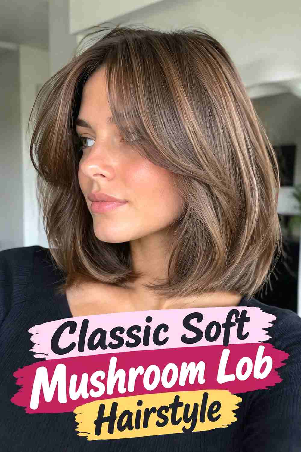 1. Classic Soft Mushroom Lob Hairstyle