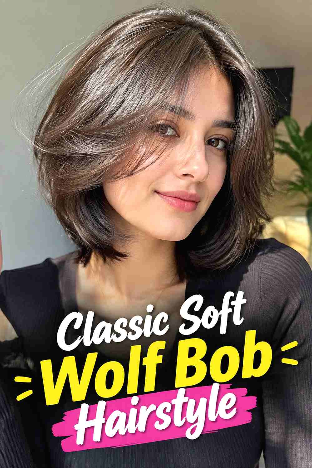 1. Classic Soft Wolf Bob Hairstyle