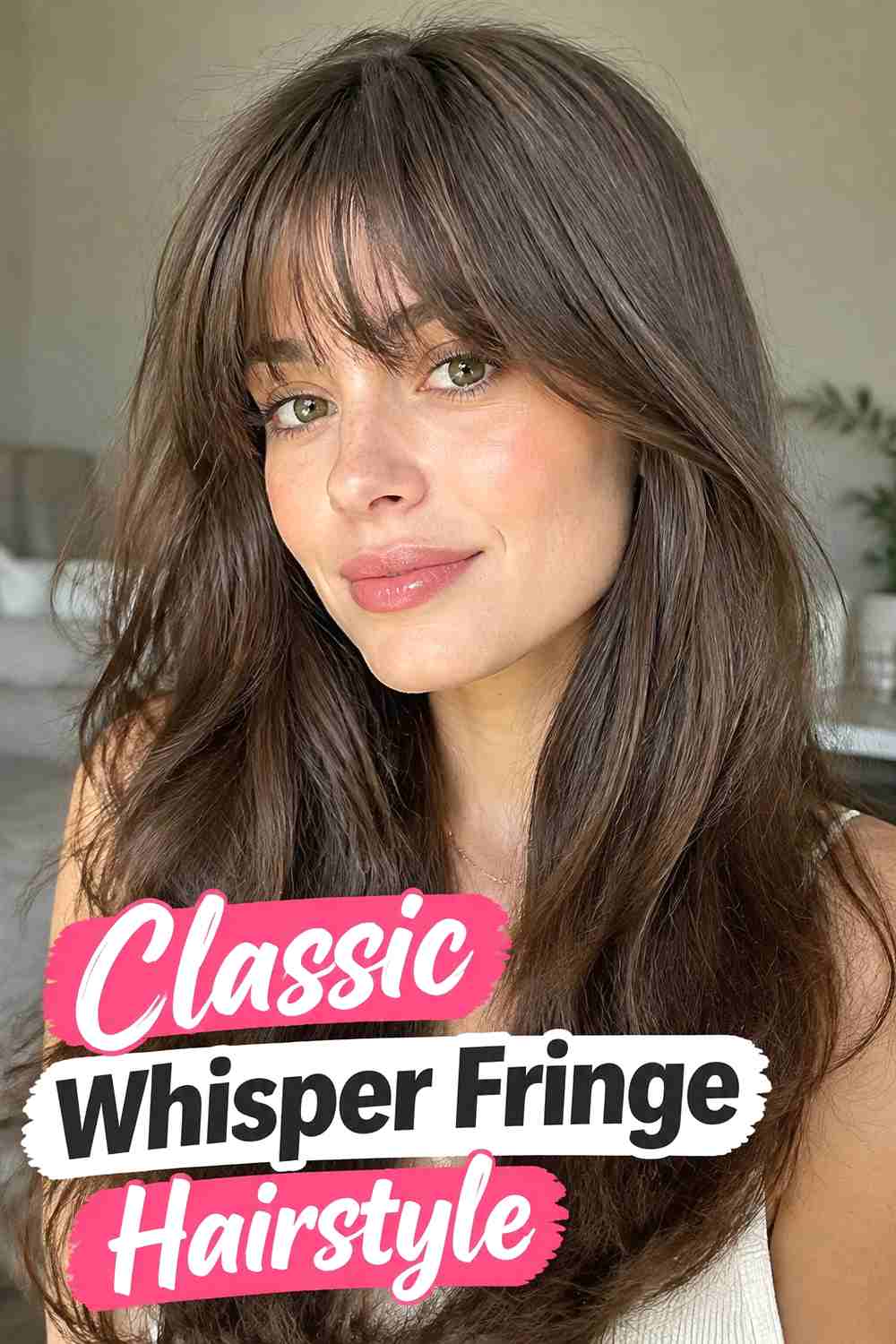 1. Classic Whisper Fringe Hairstyle