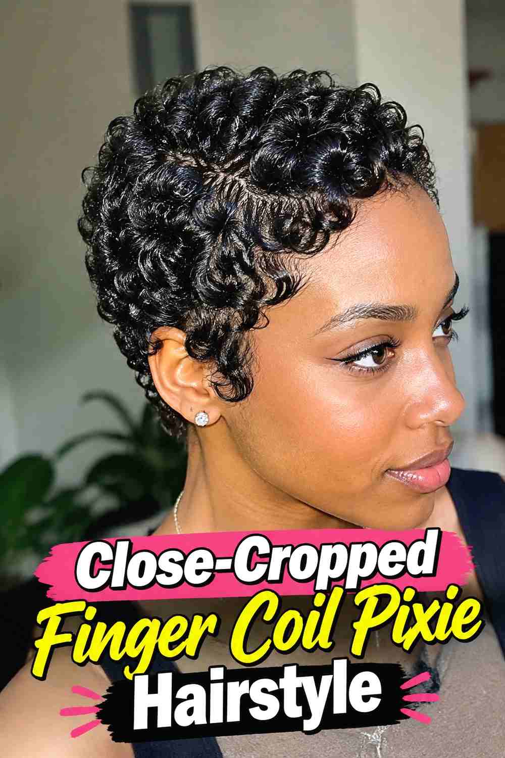 14. Close Cropped Finger Coil Pixie Hairstyle
