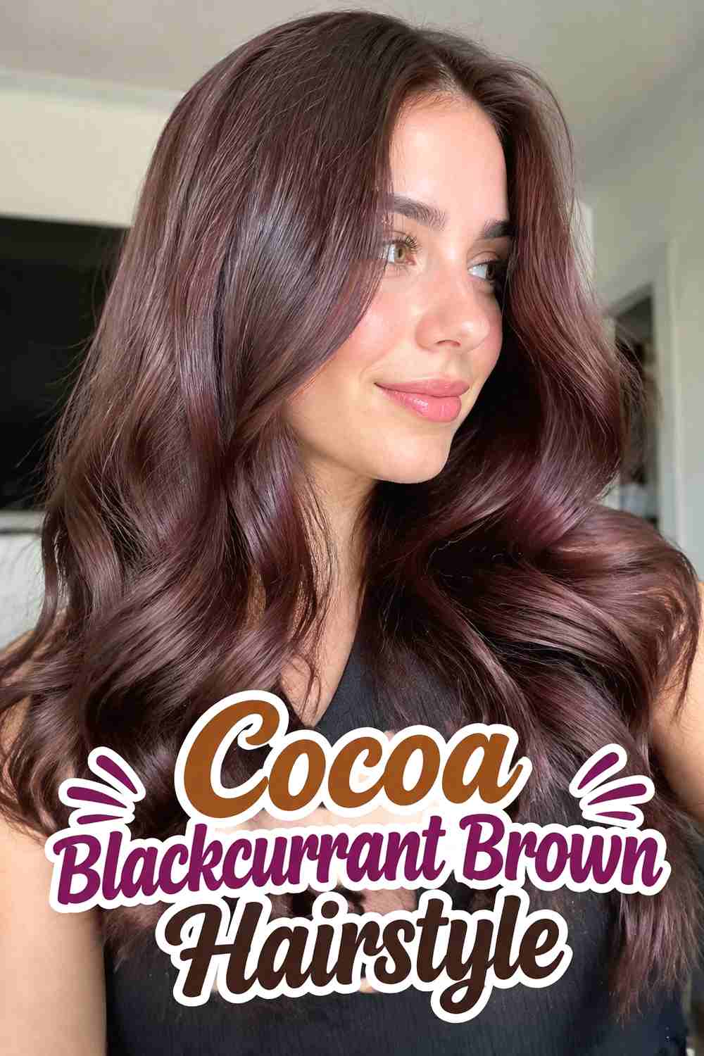 9. Cocoa Blackcurrant Brown Hairstyle