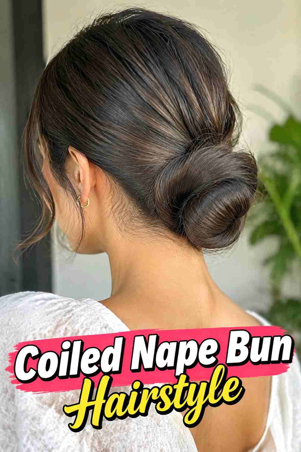 17. Coiled Nape Bun Hairstyle