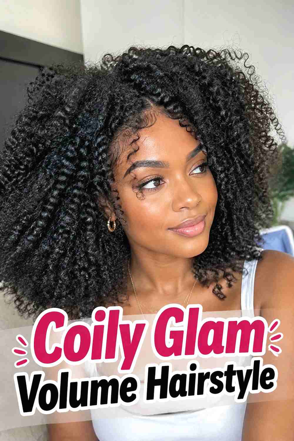 16. Coily Glam Volume Hairstyle
