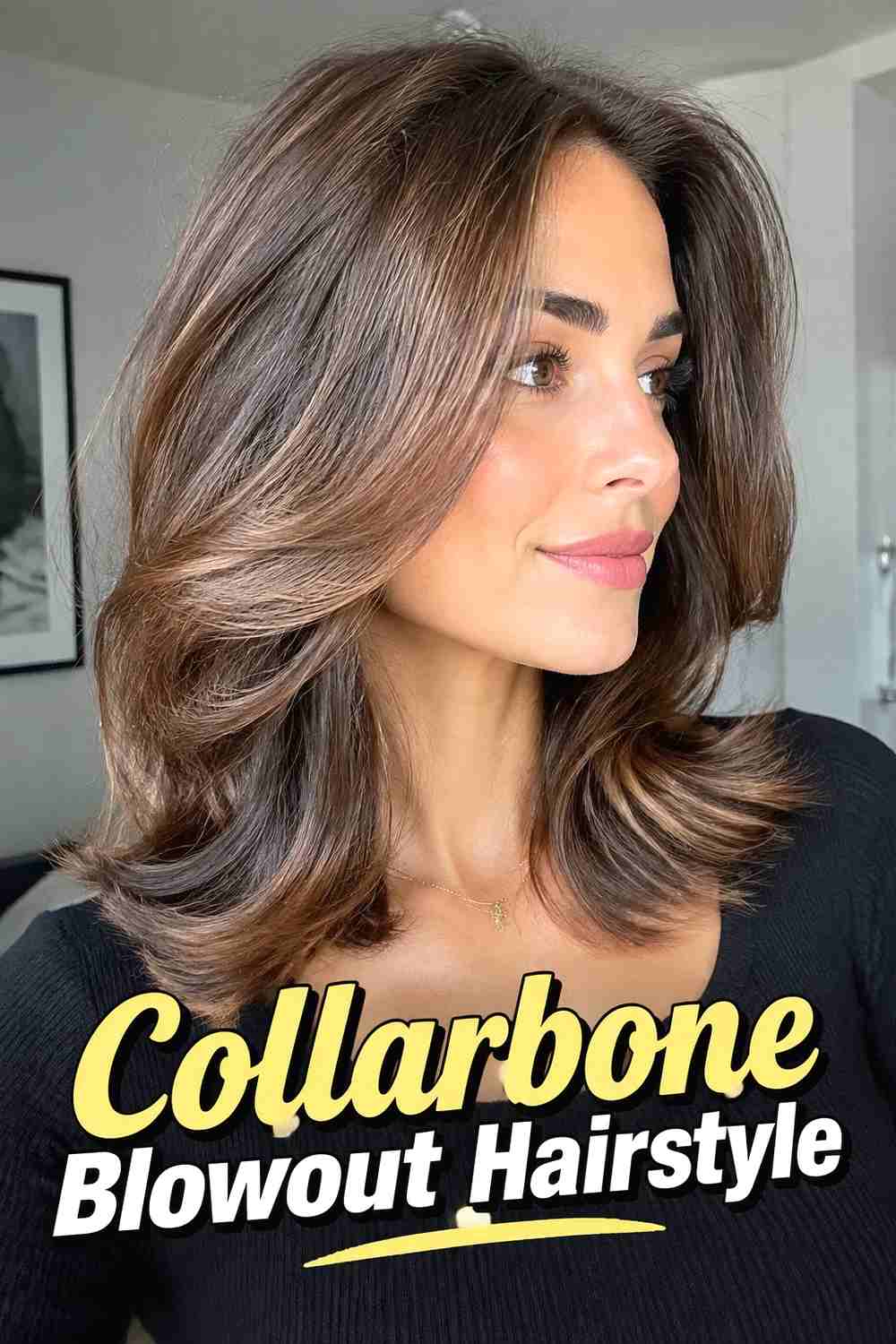 3. Collarbone Blowout Hairstyle