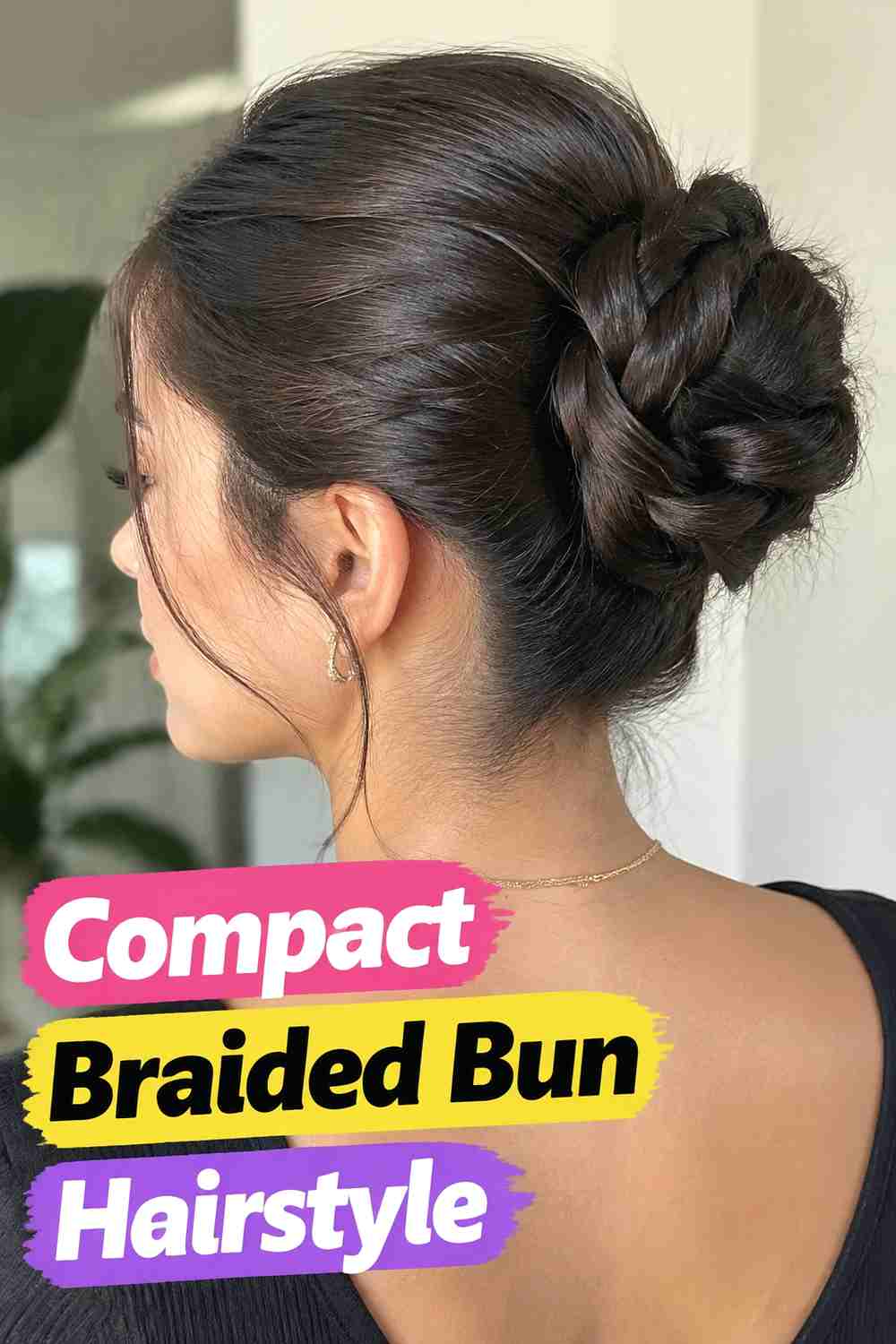 12. Compact Braided Bun Hairstyle