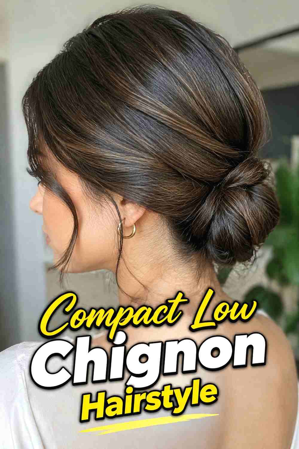11. Compact Low Chignon Hairstyle