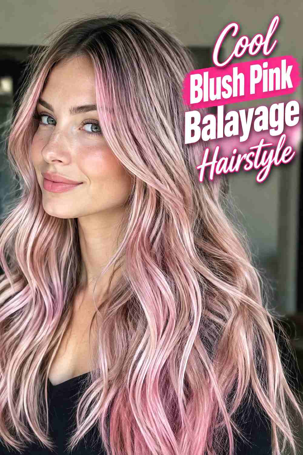13. Cool Blush Pink Balayage Hairstyle