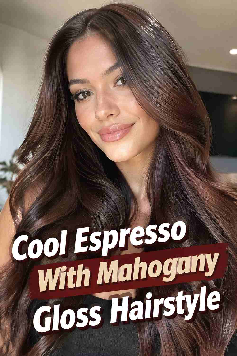 5. Cool Espresso With Mahogany Gloss Hairstyle