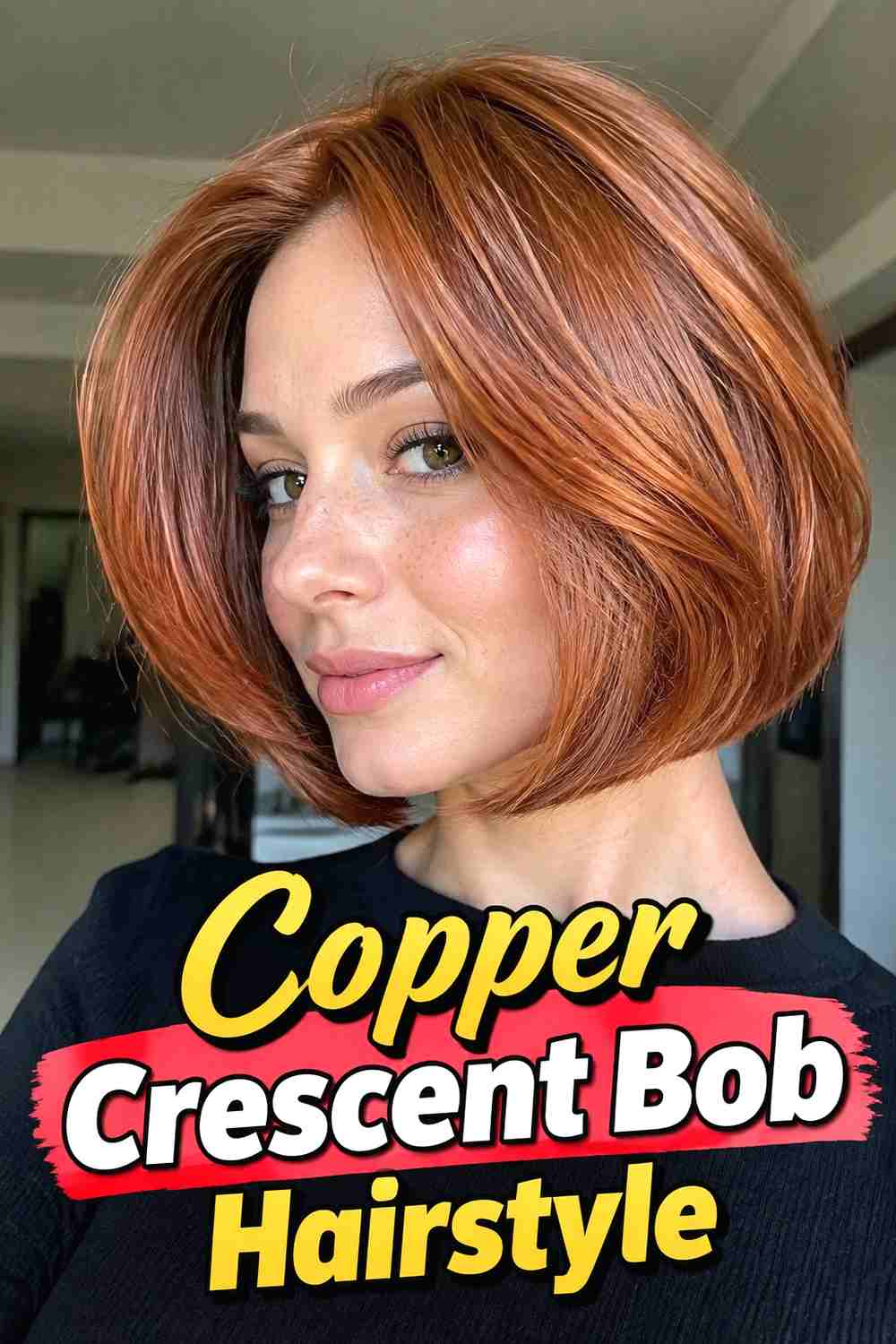 10. Copper Crescent Bob Hairstyle