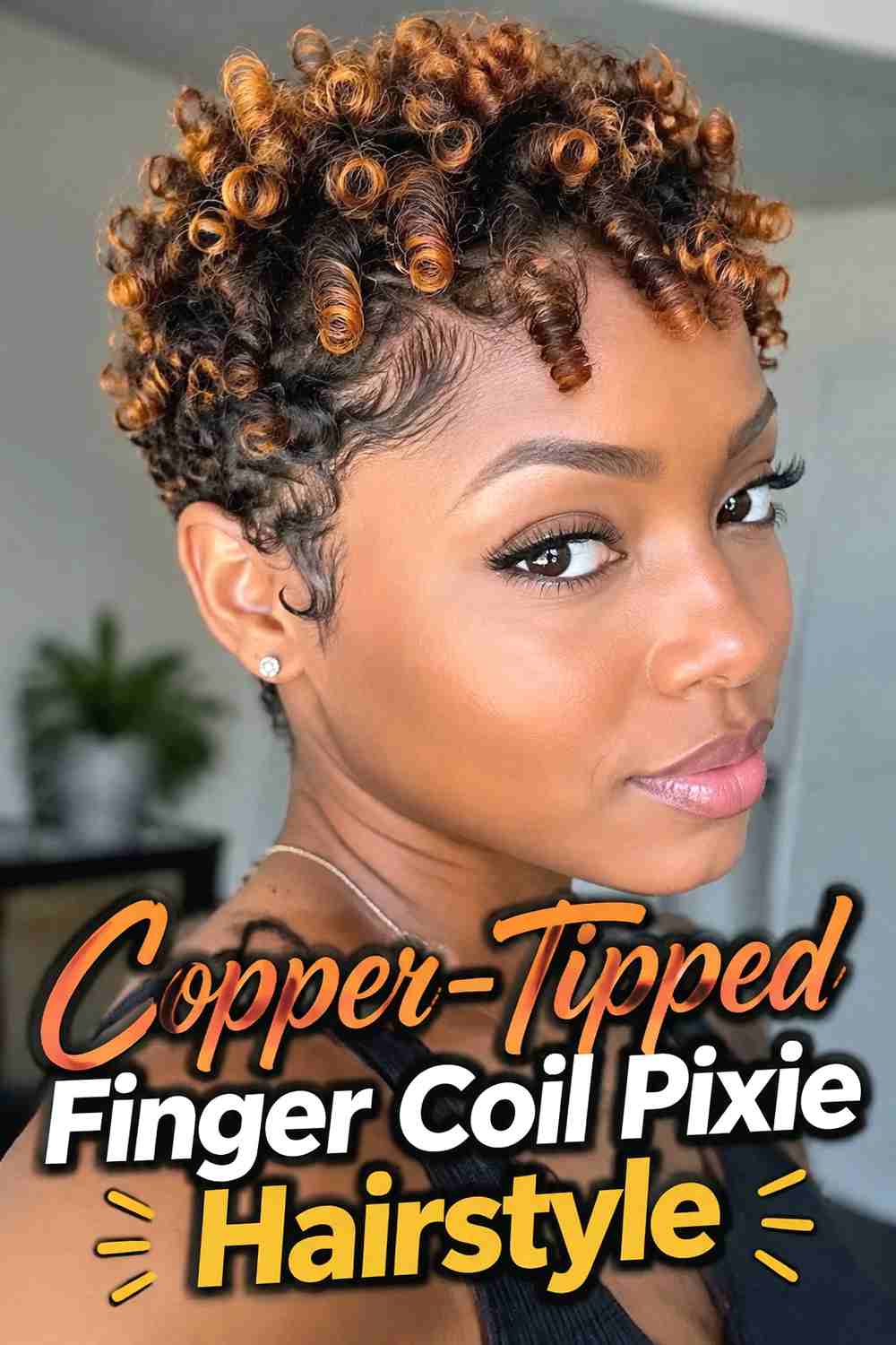 9. Copper Tipped Finger Coil Pixie Hairstyle