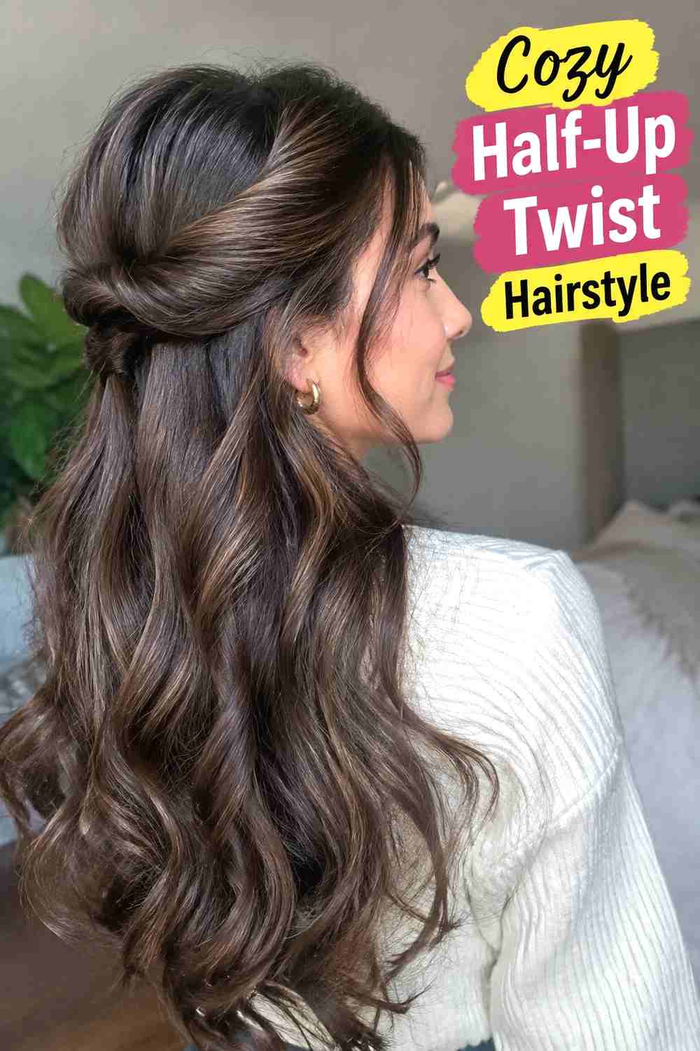 3. Cozy Half Up Twist Hairstyle