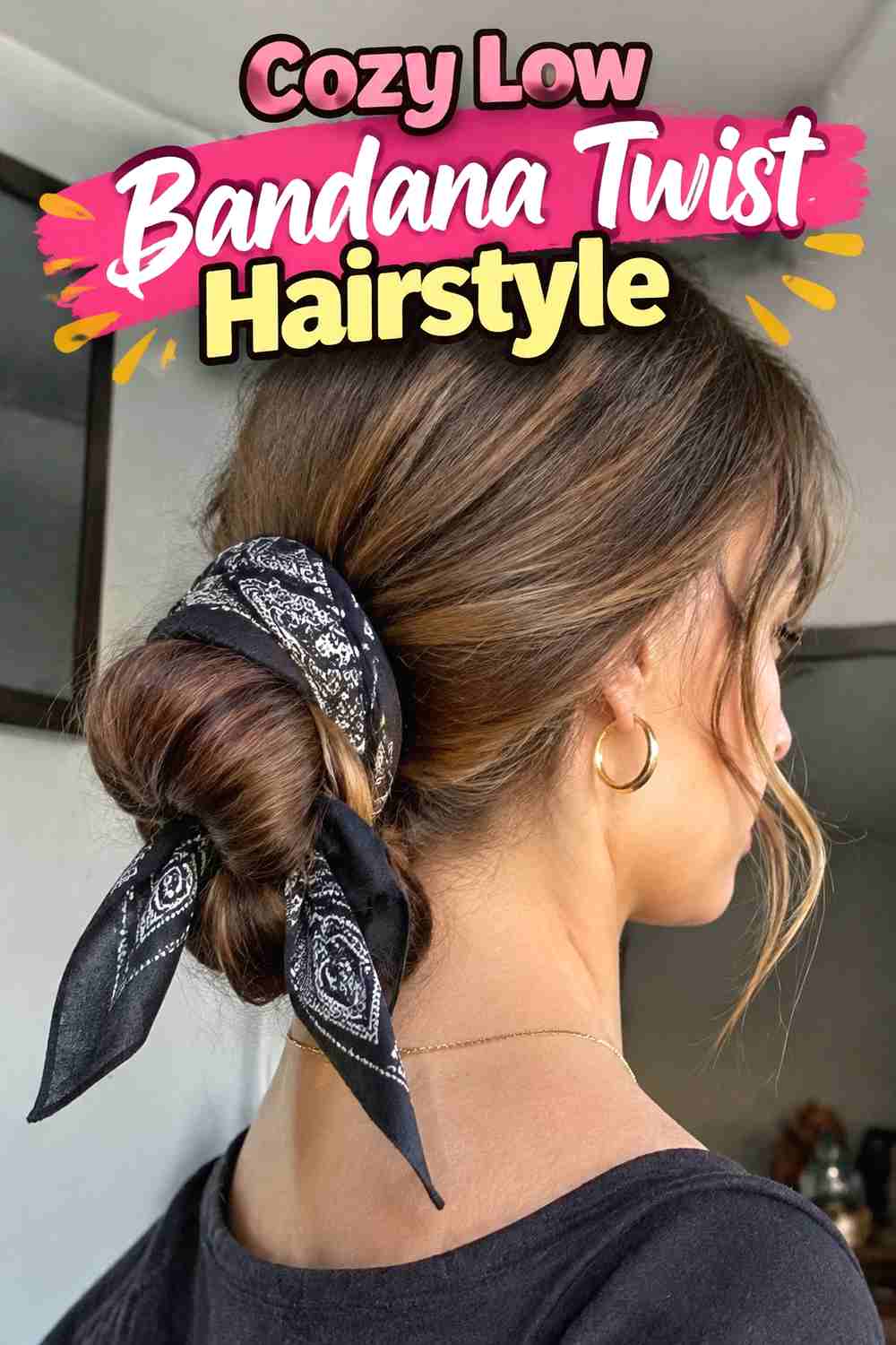 1. Cozy Low Bandana Twist Hairstyle