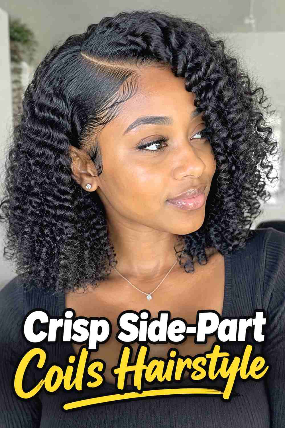 13. Crisp Side Part Coils Hairstyle