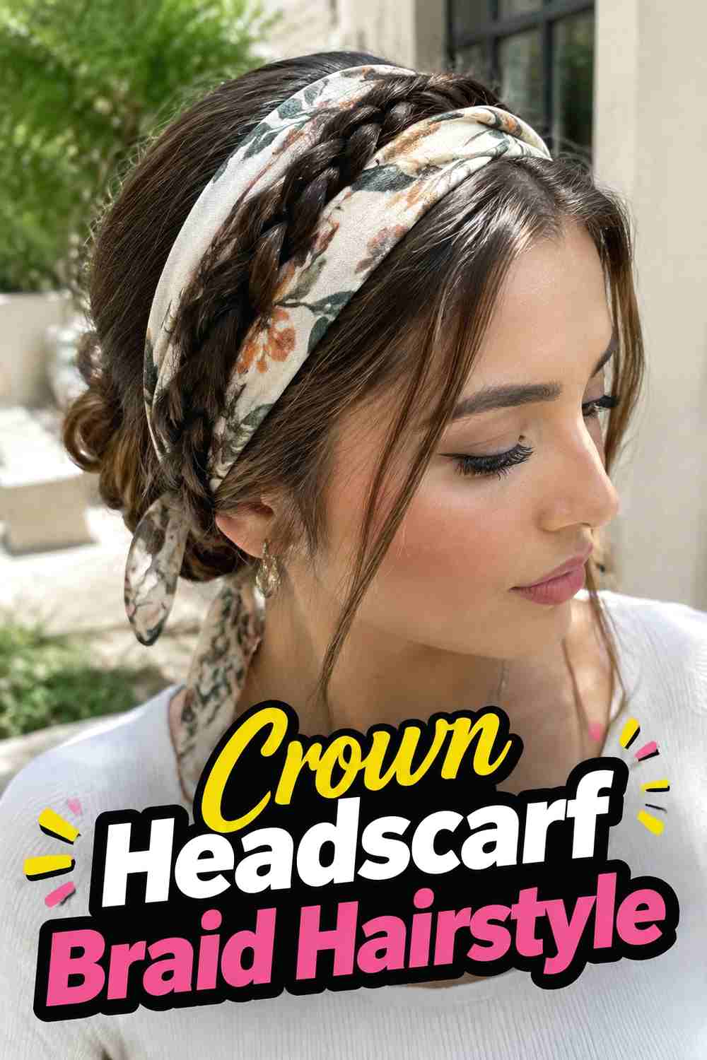 8. Crown Headscarf Braid Hairstyle